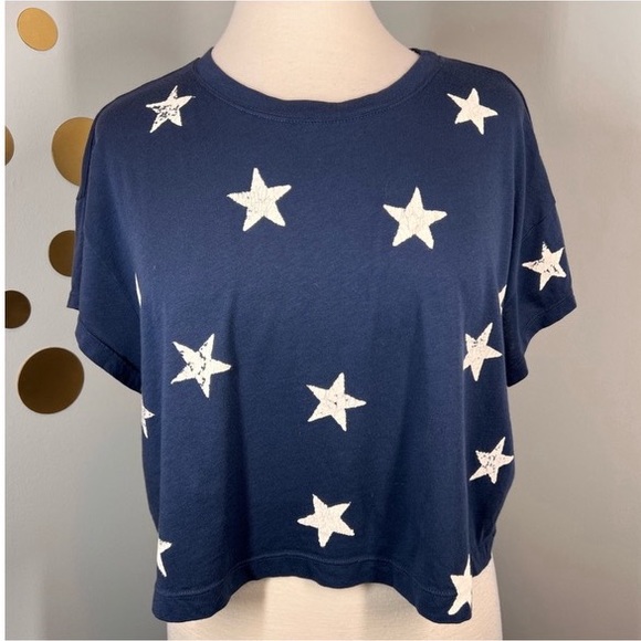 NWT Splendid Liberty Star Cropped Tee - Picture 3 of 10